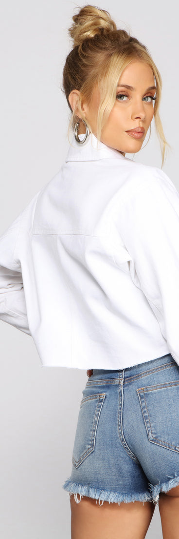 Endless Chic Oversized Cropped Denim Jacket helps create the best summer outfit for a look that slays at any event or occasion!