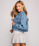 Cinched And Chic Cropped Denim Jacket helps create the best summer outfit for a look that slays at any event or occasion!