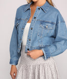 Cinched And Chic Cropped Denim Jacket helps create the best summer outfit for a look that slays at any event or occasion!