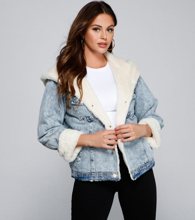 All The Feels Faux Fur Lined Denim Jacket