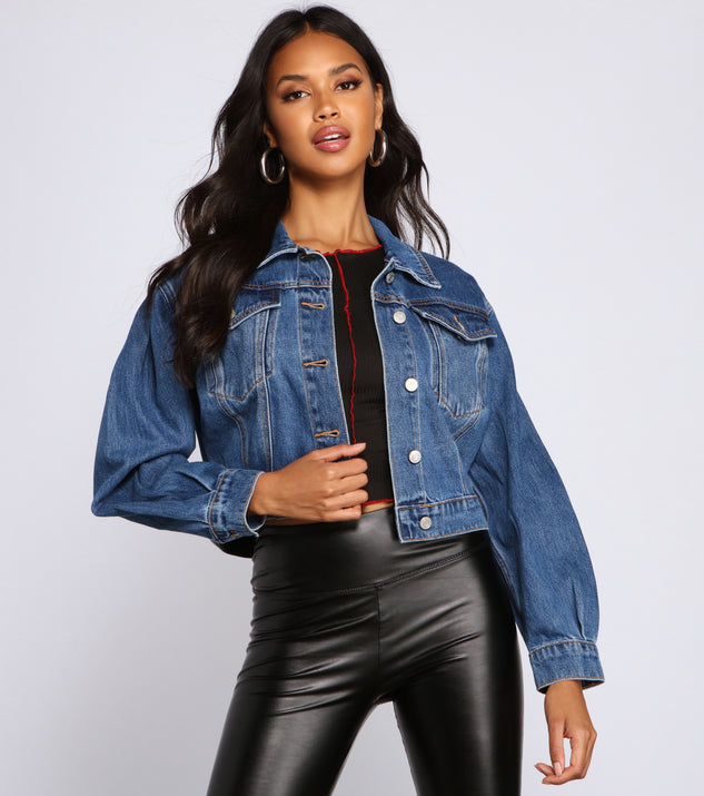 Casual Vibes Cropped Denim Jacket helps create the best summer outfit for a look that slays at any event or occasion!