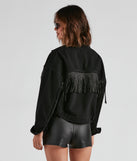 Rodeo Chick Denim Stud Fringe Jacket is a trendy pick to create 2023 festival outfits, festival dresses, outfits for concerts or raves, and complete your best party outfits!