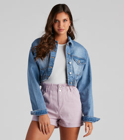Go With It Cropped Denim Jacket is a trendy pick to create 2023 festival outfits, festival dresses, outfits for concerts or raves, and complete your best party outfits!