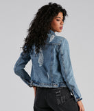 Ready To Roll Destructed Denim Jacket is a trendy pick to create 2023 festival outfits, festival dresses, outfits for concerts or raves, and complete your best party outfits!