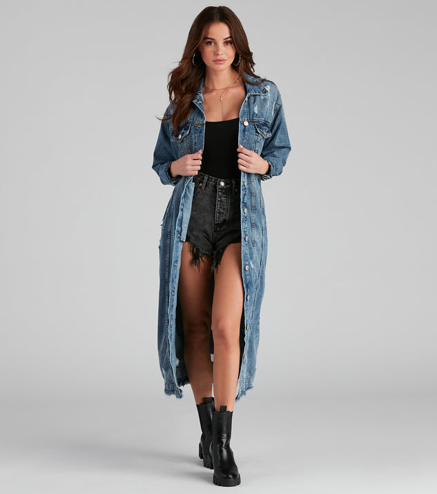 Fray Days Long Denim Jacket helps create the best summer outfit for a look that slays at any event or occasion!