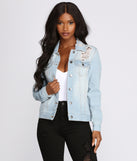 Edgy Distressed Denim Jacket is a trendy pick to create 2023 festival outfits, festival dresses, outfits for concerts or raves, and complete your best party outfits!