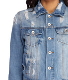 All Sass Destructed Jean Jacket is a trendy pick to create 2023 festival outfits, festival dresses, outfits for concerts or raves, and complete your best party outfits!