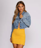 Cropped Denim Dreams Jacket helps create the best summer outfit for a look that slays at any event or occasion!
