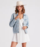 Perfectly Distressed Oversized Denim Jacket helps create the best summer outfit for a look that slays at any event or occasion!