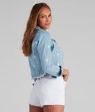 Trendsetting Vibes Embroidered Denim Jacket helps create the best summer outfit for a look that slays at any event or occasion!