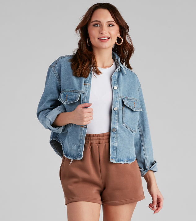 Denim Daze Distressed Jacket helps create the best summer outfit for a look that slays at any event or occasion!