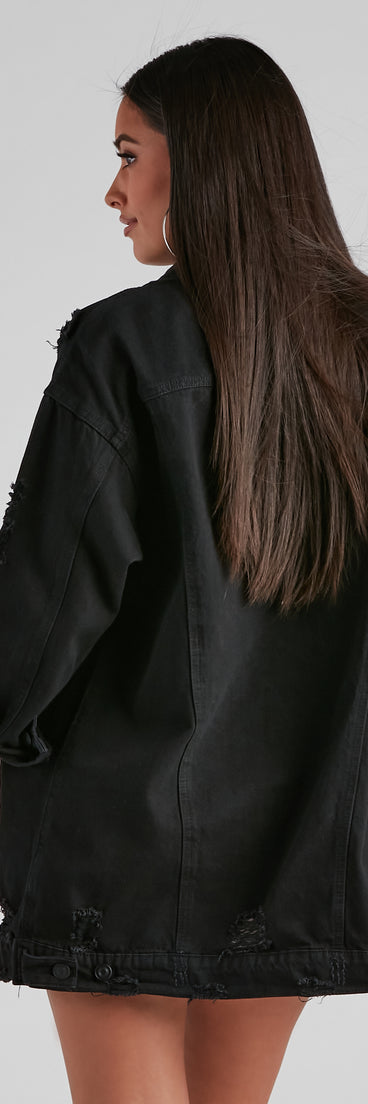 So Edgy Oversized Denim Jacket is a trendy pick to create 2023 festival outfits, festival dresses, outfits for concerts or raves, and complete your best party outfits!
