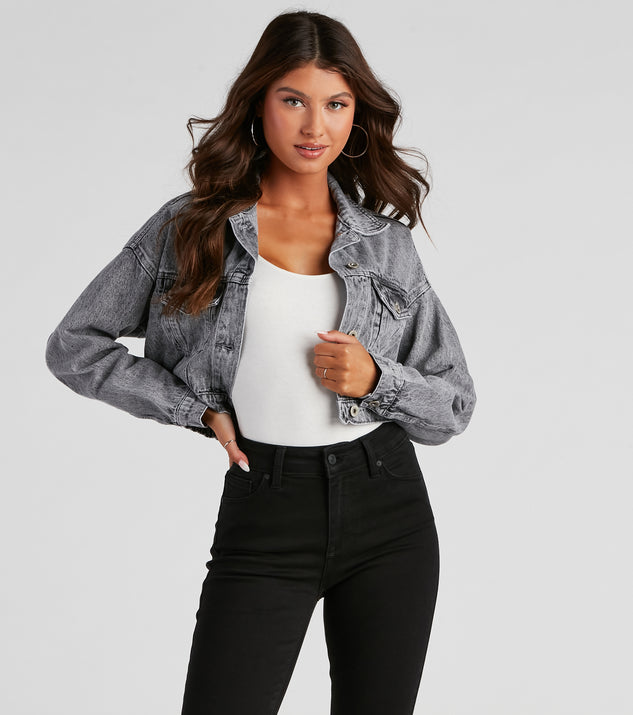 Acid wash denim jacket store outfit