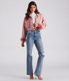 Luxe Touch Marabou Denim Crop Jacket is a trendy pick to create 2023 festival outfits, festival dresses, outfits for concerts or raves, and complete your best party outfits!