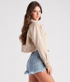 Casual Perfection Cropped Denim Shacket is a fire pick to create 2023 festival outfits, concert dresses, outfits for raves, or to complete your best party outfits or clubwear!