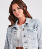 Casual Glamour Rhinestone Cropped Denim Jacket is a trendy pick to create 2024 concert outfits, festival dresses, outfits for raves, or to complete your best party outfits or clubwear!
