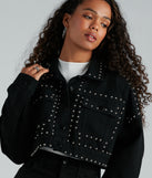 Tell Me About It Stud Denim Crop Jacket