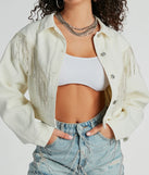Rocker-Chic Rhinestone Fringe Denim Jacket is a fire pick to create a concert outfit, 2024 festival looks, outfits for raves, or to complete your best party outfits or clubwear!