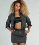 Edgy Era Rhinestone Cropped Denim Jacket