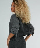 Edgy Era Rhinestone Cropped Denim Jacket