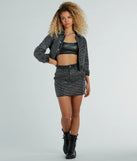 Edgy Era Rhinestone Cropped Denim Jacket