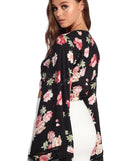 With fun and flirty details, Ring Around In Florals Top shows off your unique style for a trendy outfit for the summer season!