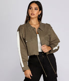 Cropped Cargo Utility Jacket for 2022 festival outfits, festival dress, outfits for raves, concert outfits, and/or club outfits