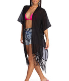 Fringed Chiffon Kimono for 2022 festival outfits, festival dress, outfits for raves, concert outfits, and/or club outfits