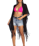 Fringed Chiffon Kimono for 2022 festival outfits, festival dress, outfits for raves, concert outfits, and/or club outfits