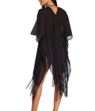 Fringed Chiffon Kimono for 2022 festival outfits, festival dress, outfits for raves, concert outfits, and/or club outfits