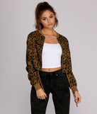 Feeling Wild Leopard Bomber Jacket for 2022 festival outfits, festival dress, outfits for raves, concert outfits, and/or club outfits