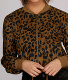 Feeling Wild Leopard Bomber Jacket for 2022 festival outfits, festival dress, outfits for raves, concert outfits, and/or club outfits