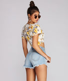 Floral Queen Tie Front Top