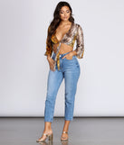 Stay Sassy Tie Front Top