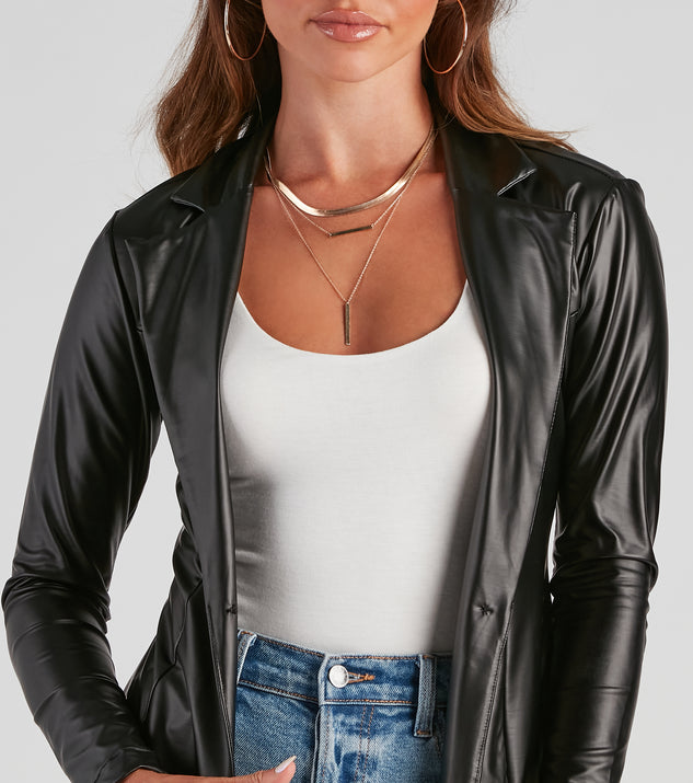 Classic Faux Leather Blazer | Windsor