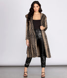 Snake Print Drape Front Long Coat helps create the best summer outfit for a look that slays at any event or occasion!