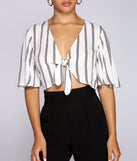 With fun and flirty details, Good Gauze Tie Front Crop Top shows off your unique style for a trendy outfit for the summer season!