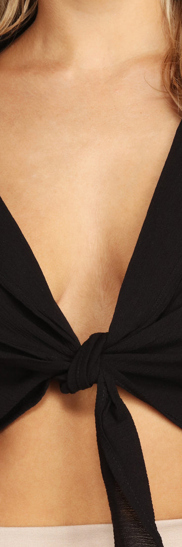 Casual Chic Tie Front Top for 2022 festival outfits, festival dress, outfits for raves, concert outfits, and/or club outfits