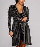 Sophisticated In Striped Trench Coat helps create the best summer outfit for a look that slays at any event or occasion!