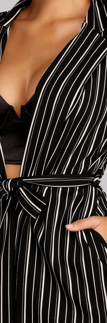 Sophisticated In Striped Trench Coat helps create the best summer outfit for a look that slays at any event or occasion!