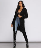 Shaggy Long Line Cardigan