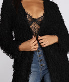 Shaggy Long Line Cardigan