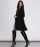 Shaggy Long Line Cardigan