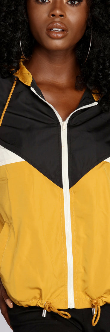 Retro Style Zip Up Windbreaker