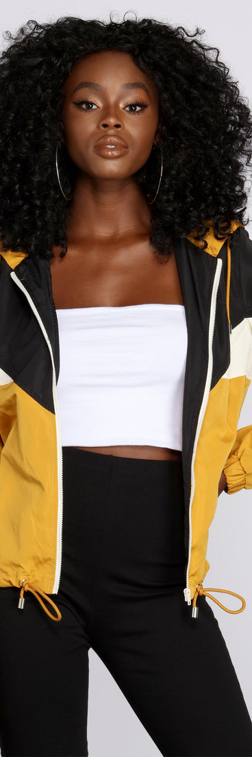 Retro Style Zip Up Windbreaker