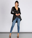 Satin Peplum High-Low Blazer helps create the best summer outfit for a look that slays at any event or occasion!