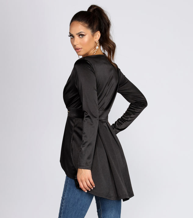 Satin Peplum High-Low Blazer | Windsor