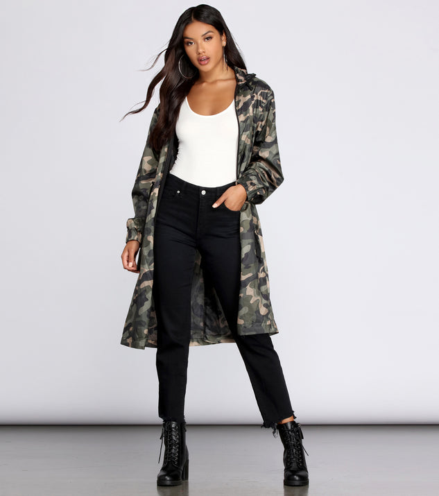 Long Line Camo Anorak Windbreaker helps create the best summer outfit for a look that slays at any event or occasion!