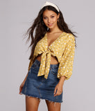 Tie Front Floral Crop Top