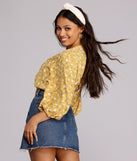 Tie Front Floral Crop Top